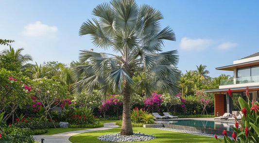Bismarck Palm, Bismarckia Palm, Landscaping Palm Trees, Palm Trees for Landscaping in India, Ornamental Palm Trees, Bismarck Palm in India, Bismarck Palm Supplier, Bismarck Palm for Sale, Landscaping Trees, Tropical Landscaping in India